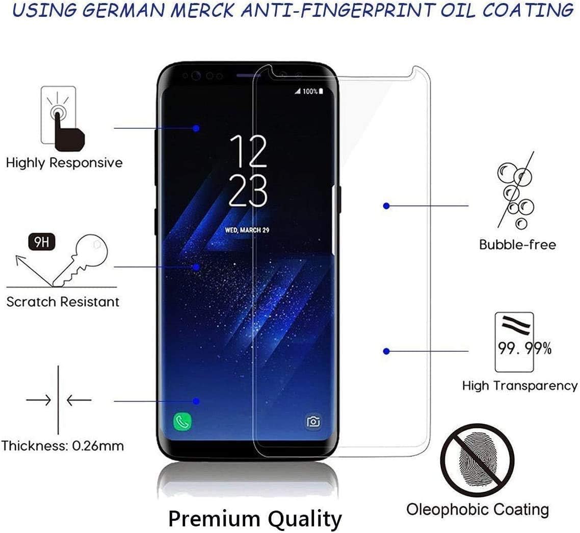 Galaxy S8 Plus Screen Protector [2-Pack], Tempered Glass Screen Protector [Full Coverage][Case-Friendly][No Bubbles][Easy to Install] Screen Protector Compatible with Samsung Galaxy S8 Plus