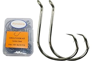 KUNSILANE Catfishing Circle Hooks 50/100Pcs Octopus Fishing Circle Hooks Saltwater Freshwater for Catfish Bass Redfish 1/0 2/0 /3/0 4/0 5/0 6/0 7/0 8/0 9/0 10/0 12/0 14/0