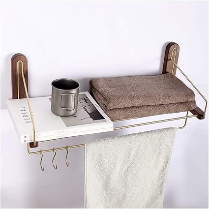LZY Toallero Flotante Estante montado en la Pared, la Nuez de ...