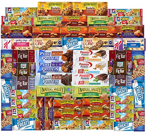 Ultimate Healthy Fitness Box - Protein & Healthy Granola Bars Sampler Snack Box (56 Count) - Care Package - Gift Pack - Variety of Fitness, Energy Bars and Protein Bars