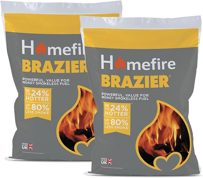 Homefire Brazier Smokeless Coal 20 kg Pack for Open Fires Multi-Fuel Stoves