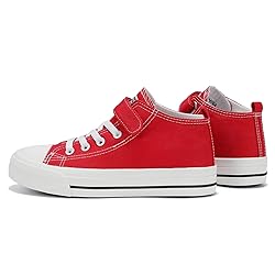 Fefoe Kids Red Shoes for Boys Running Canvas