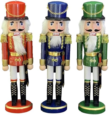 Dubleir 25 35cm Gross 3pcs Holz Nussknacker Soldaten Weihnachten Nussknacker Amazon De