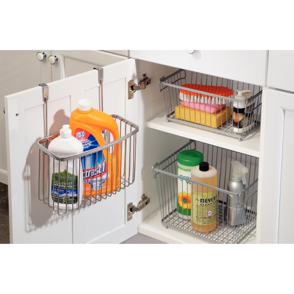 plateado despensa o baño InterDesign York Lyra Cesto organizador de