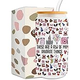 Fairytale Fans Iced Coffee Cup, Vacation Trip Gift, 16 oz Coffee Glass Cup with Lid Straw, Fairy Tales Gifts, Cartoon Character Lover Gift