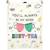 Hahafelt Work Bestie Gifts for Women Coworker Valentine Throw Blanket Gift Farewell Present Ideas for Colleague Friend Sister, 60" x 50"(Pattern)