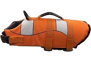 HJKIOPC Dog Life Jacket with Reflective Stripes,Adjustable High with Strong Rescue Handle Dog Life Vest for Swimming and Boating (M (Chest Girth: 20.9"-25.6"), Orange)