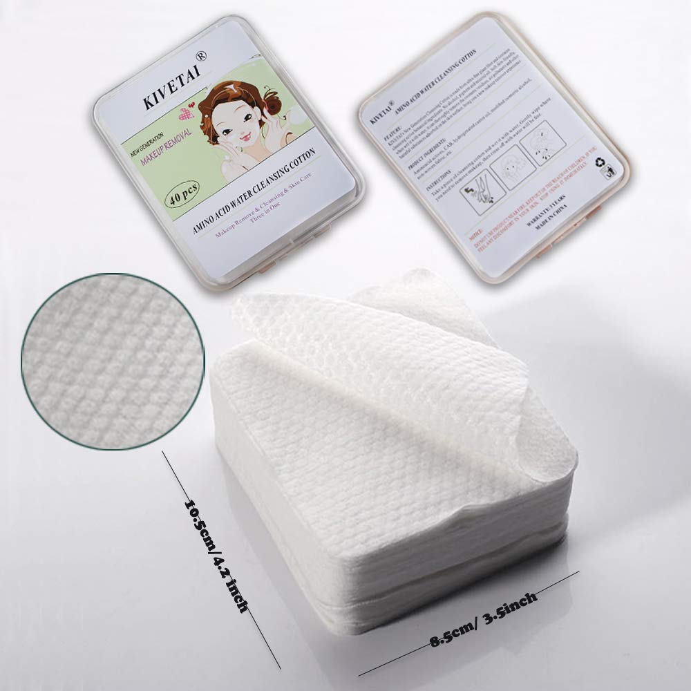 Cleansing Cotton, 80Pcs Non-woven Makeup Remover Cotton Pads Multi-purpose Makeup Remove Wipes Face Cotton Squares Pad Cotton Makeup Remover