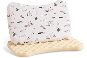 WITTOP Toddler Pillow with Pillowcase, Soft Toddler Pillows with Removable Pillowcase, Great for Children Pink Rabbit-S(3-5y)