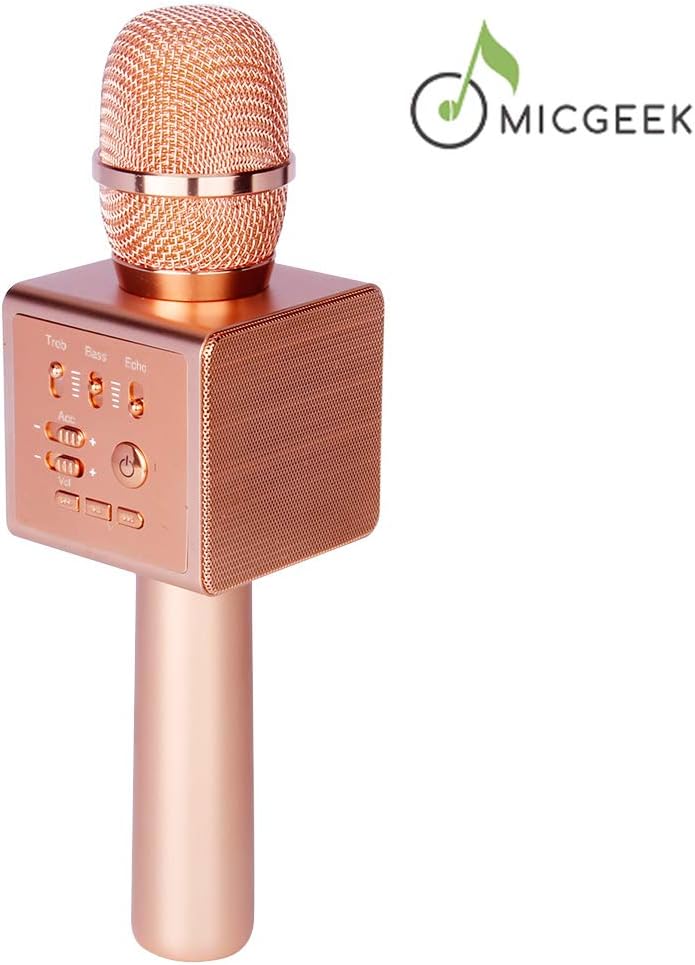 Wireless Karaoke Microphone,Micgeek i6 Mini Handheld Karaoke Player Wireless Speaker For iOS/android Smartphone/tablet/PC/Laptop,Karaoke MIC Machine for Home KTV/Party/Gift/Toys(Bronze)