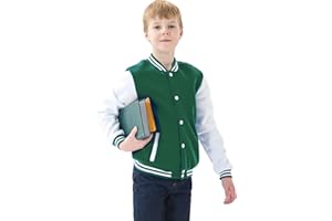 NICNZQI Kids Varsity Jacket Girls Boys Baseball Jacket Bomber Coat School Uniform with Pocket