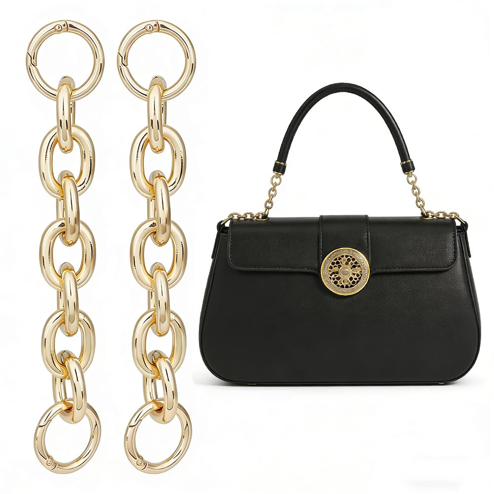 UNICRAFTALE about 2 Pcs Bag Extender Chain Alloy Cable Purse Strap Extender for Shoulder Bag Light Gold 15.5cm Chain Strap Extender Replacement Accessory Bag Chain Straps for Purse Clutch Handbag