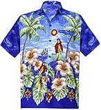 LA LEELA Men's Aloha Hawaiian Shirt Short Sleeve Button Down Casual Beach Party