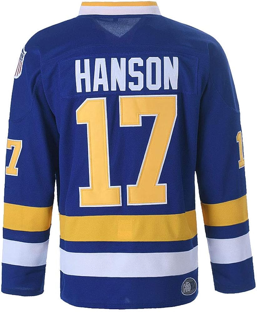 Youth Hanson Brothers Charlestown Chiefs 16 Jack 17 Steve 18 Jeff Slap Shot Movie Ice Hockey Jersey: Clothing