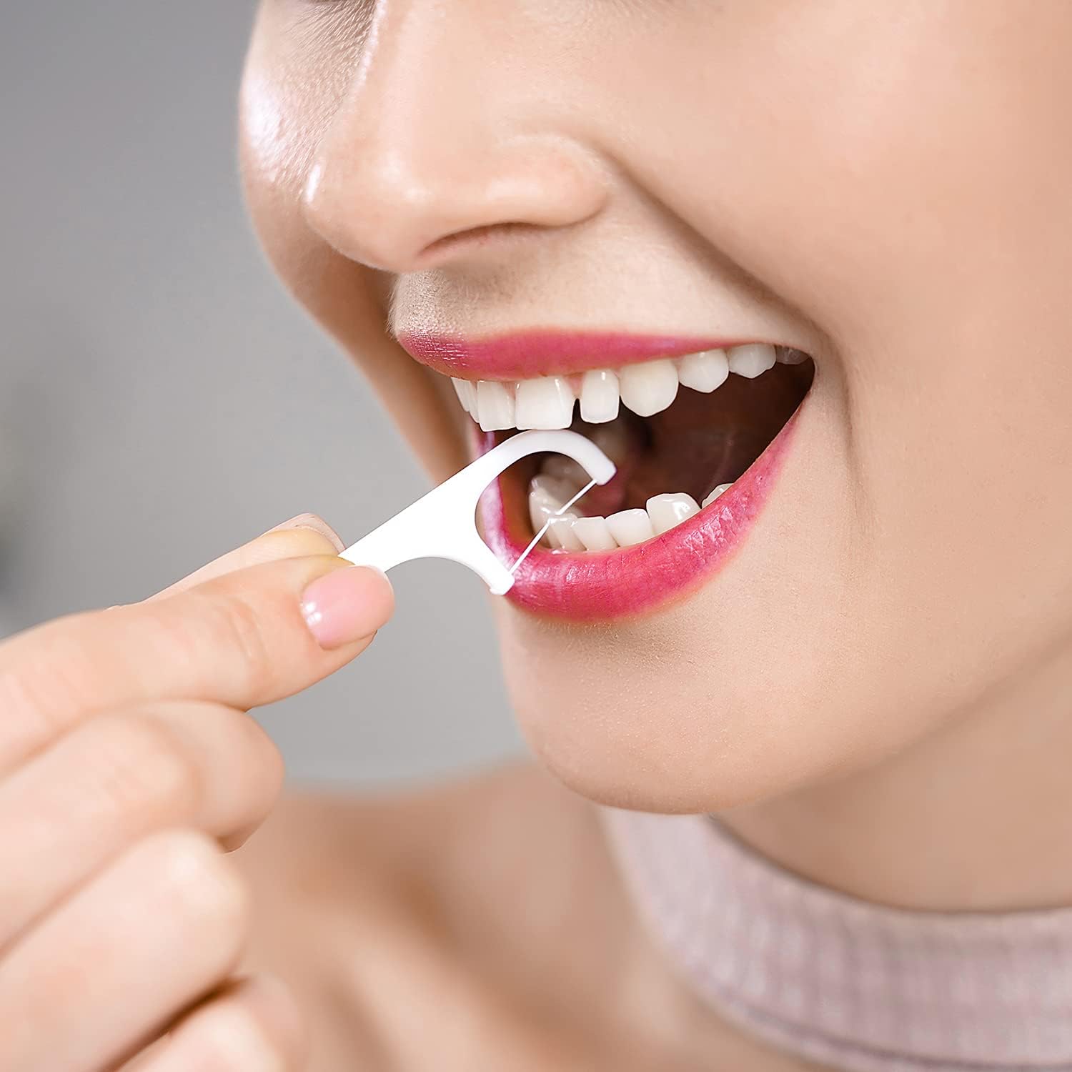 HolyRose Floss Storage Box, Pop Up Dispenser ,Dental Floss Picks High Toughness，Natural Environmental , Glide Clean Teeth No Break, Dispenser Floss 88 Count (Gray): Health & Personal Care