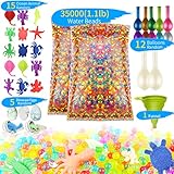 Water Beads Rainbow Mix Orbies Water Gel Beads Non-Toxic Growing Sensory Beads for Kids Spa Refill Sensory Toys DIY Stress Ball and Décor By Zoneyee