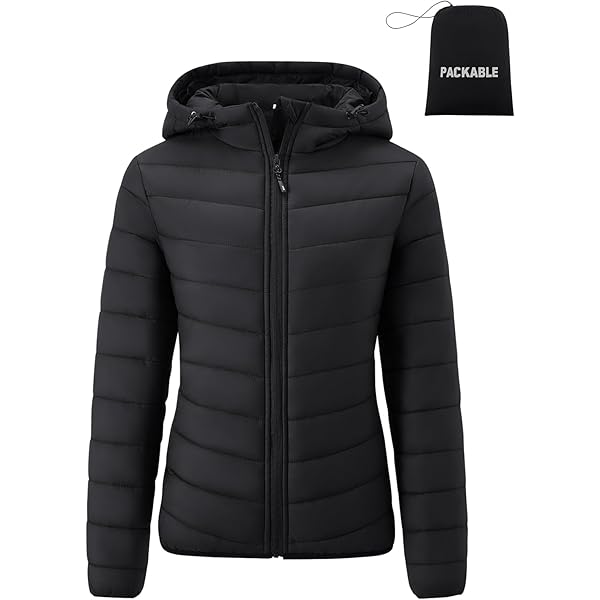 Marikoo Women's Long Quilted Winter Jacket with Hood - Puffer Coat