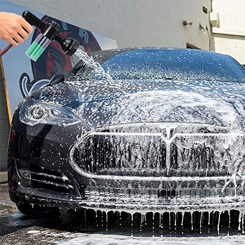 VOLADOR Foam Sprayer, Garden Hose Spray Nozzle Car Wash Foam Gun with 100cc Bottle, Snow Foam Lance with Washing Mitt, 8 Spray Patterns Foam Blaster for Car Washing, Plants Watering and Pets Showering
