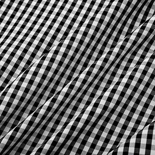 Blouses for Women Fashion 2019, Women Fashion Sleeveless Gingham Buttoned Keyhole Back Frill Halter Tank Tops Black - Thumbnail 5