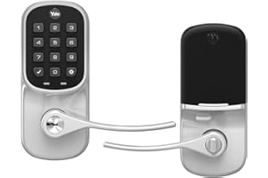 Yale Assure Lever, Keypad Door Lever (for Doors with no deadbolt) - Keyless Entry with pin Code Unlocking and one-Touch, or Auto-Locking - Nickel