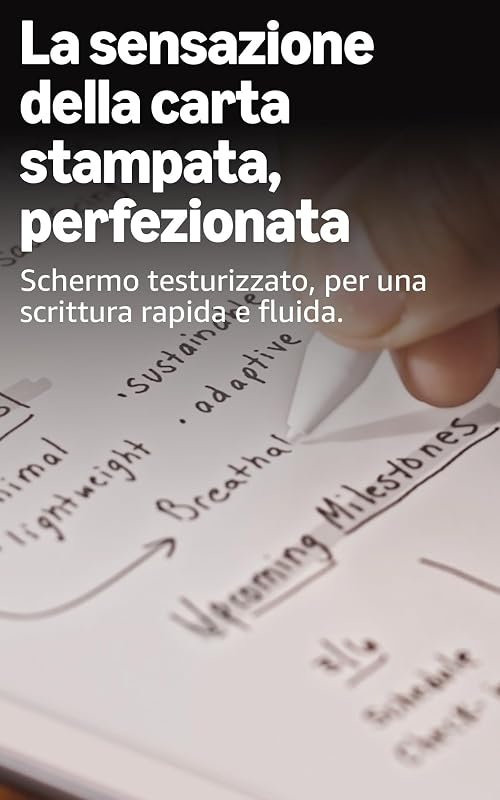 Kindle Scribe 32 GB (ultimo modello) — Schermo da 11’’, effetto carta stampata, con luce frontale — Più sottile, leggero e veloce — Scrivi nel taccuino integrato, nei documenti e nei libri