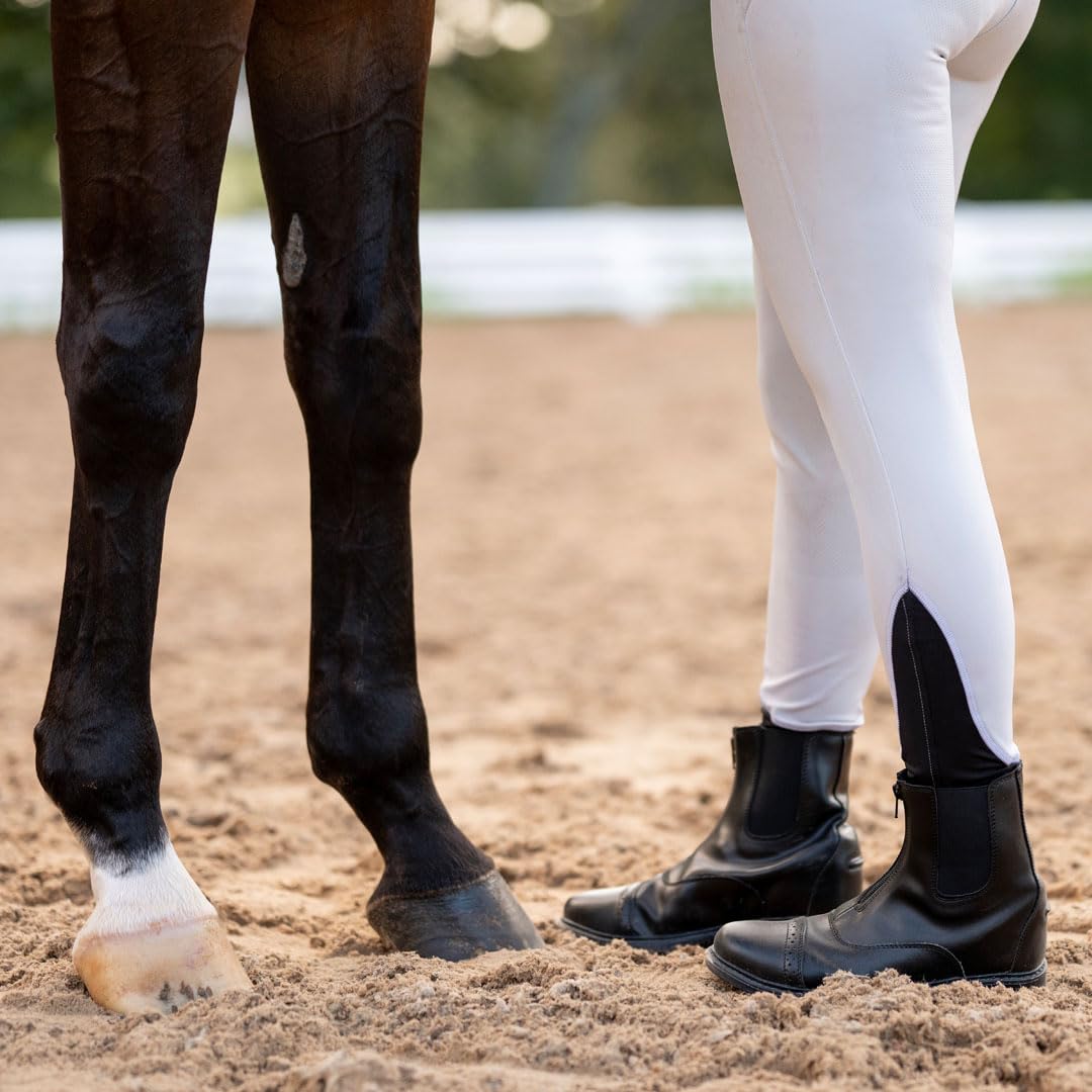 TuffRider Ladies Starter Front Zip Paddock Boots | Durable, Easy to Clean Water-Resistant Horse Riding Boots for Women