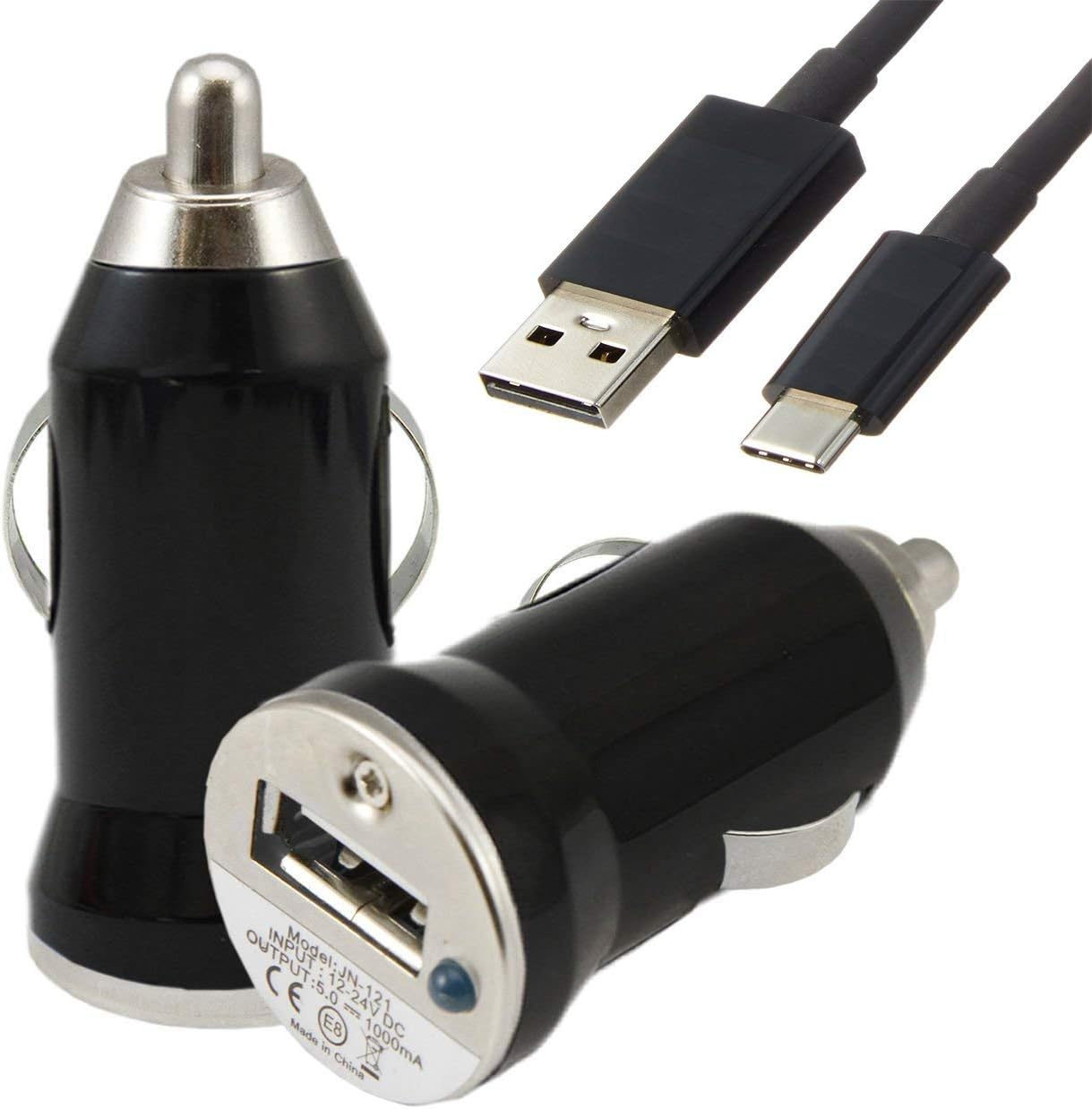 Nokia 7.2 / Nokia 6.2 / Nokia 8.1 / Nokia 7.1 / Nokia 5.3 / Nokia 8.3 Car Charger - Single Port USB Type C Data Cable Cigarette Lighter Adapter Travel Car Charger For Nokia 9/6.1 Plus [BLACK]