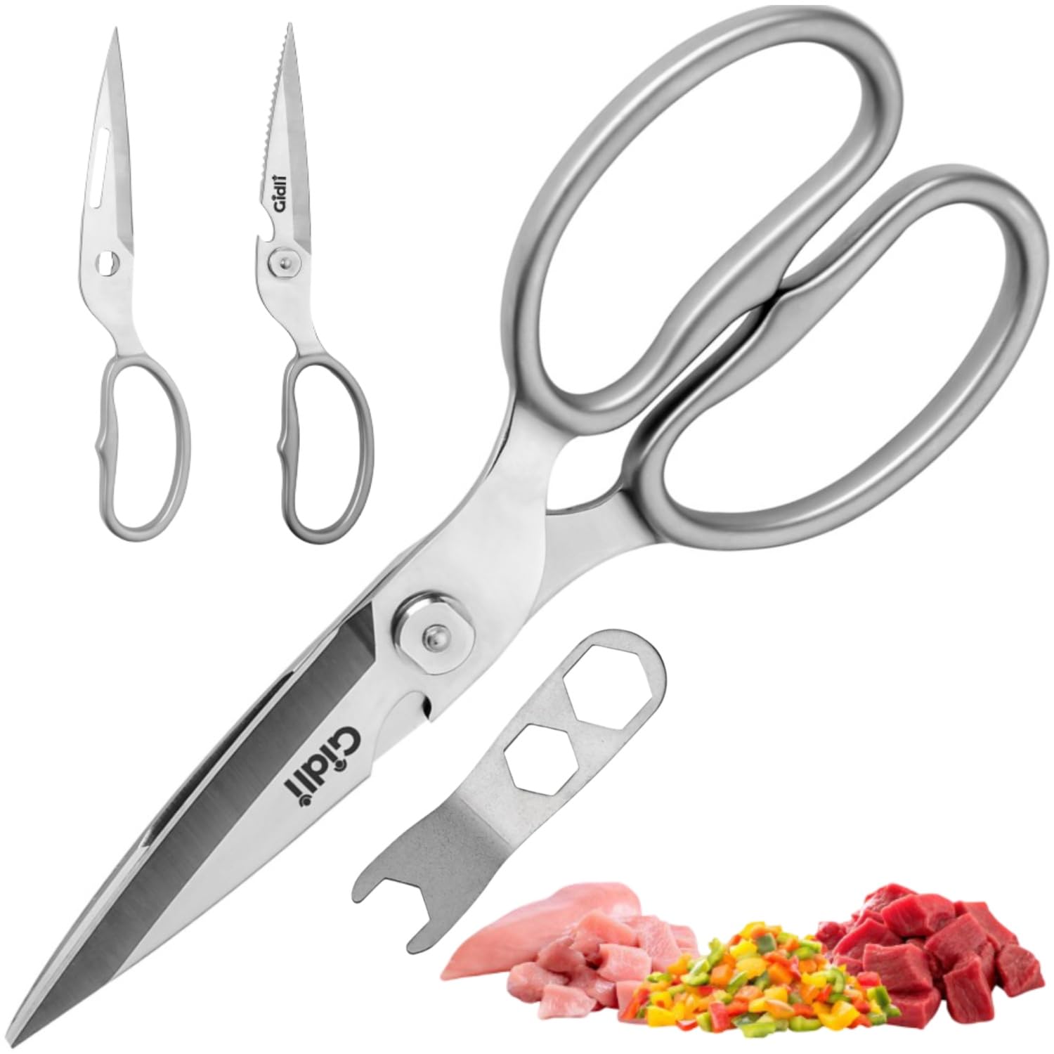 Photo 1 of Premium Kitchen Scissors by Gidli – Lifetime Replacement Warranty* - Heavy Duty Kitchen Shears for Food – All-Purpose Stainless Steel Scissors – Dishwasher Safe, Comes Apart for Easy Cleaning