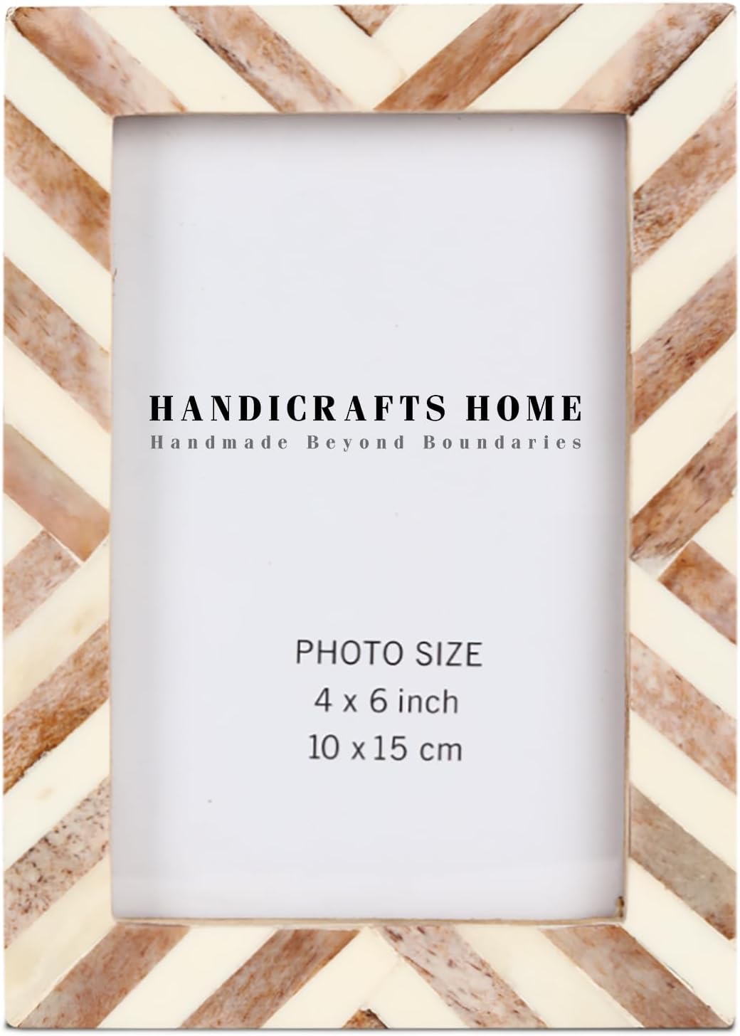 Photo Albums, Frames & Accessories - Handicrafts Home Picture Photo Frame Chevron Herringbone Art Inspired Vintage Wall Décor Gift Frames - 4x6 Brown