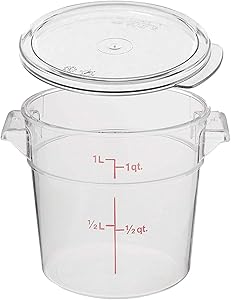 Cambro Three 1 Quart Polycarbonate Clear Round Containers With 3 Lids Bundle