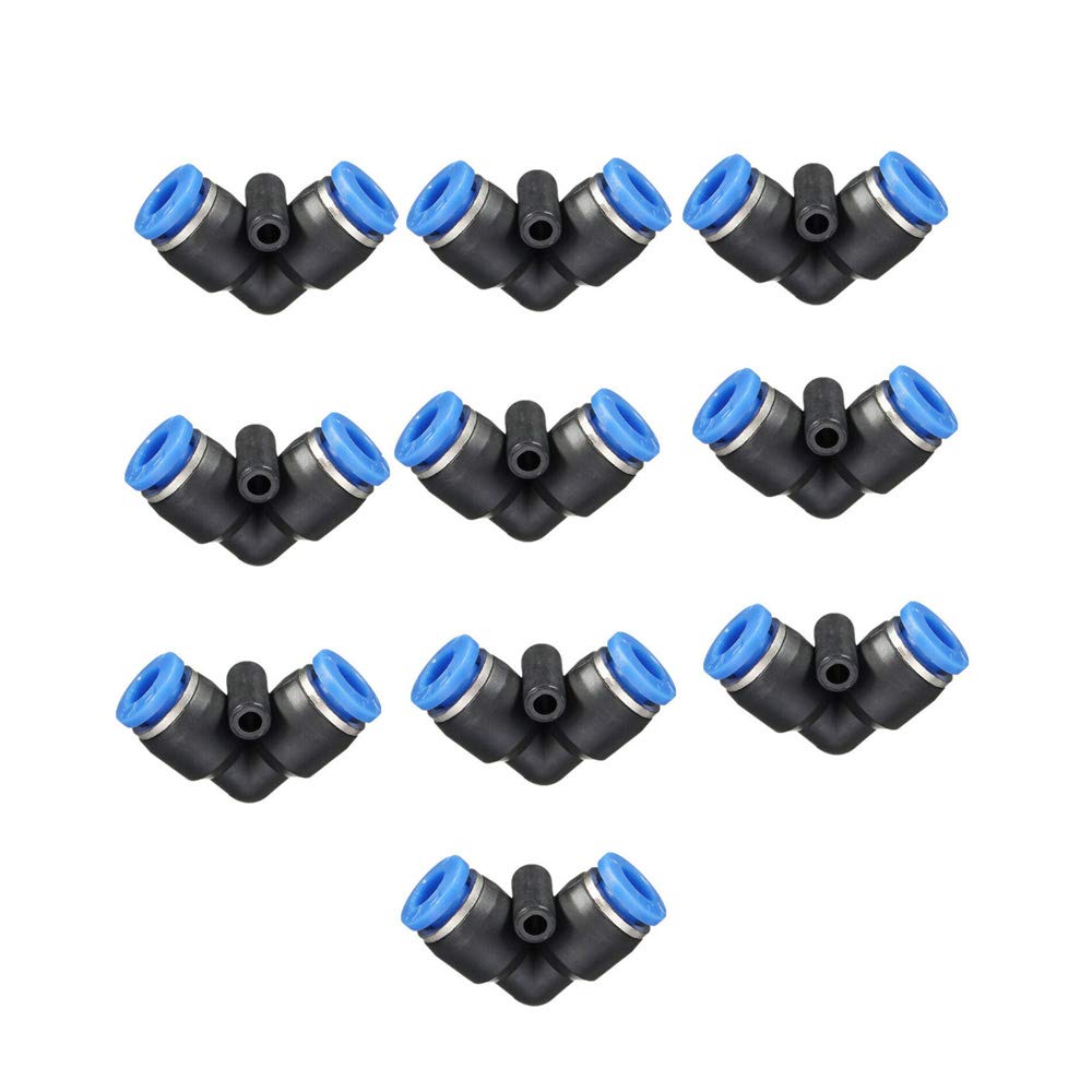 TOOLDO 10Pcs Elbow Fitting Pneumatic Fittings Quick Release Air Hose Connector Adapter 8mm