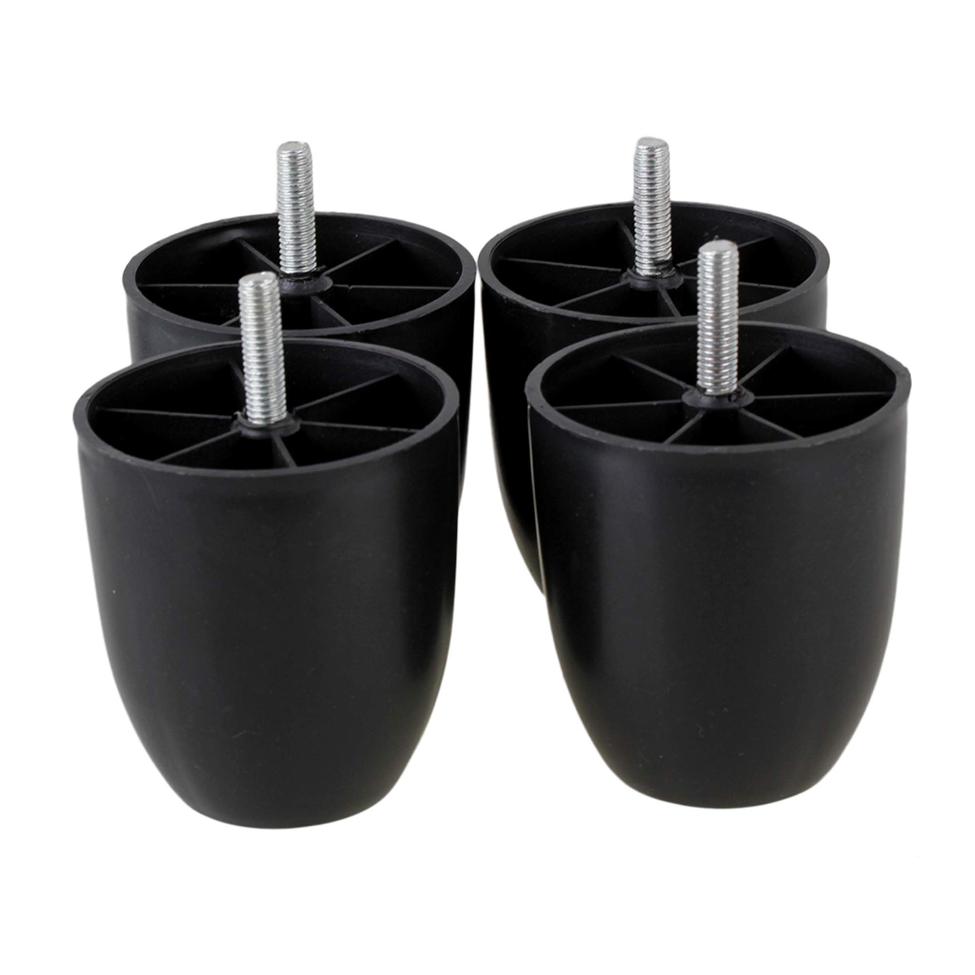 logyues 4pcs Black Plastic Round Sofa Foot 45x72.2x80mm Furniture Legs Sofa Accessories for Sofa Bed Foot Cabinet Coffee table