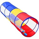 Kids Play Tunnel for Toddlers, Pop Up Crawl Through Tunnel Play Tent for Baby Infant Children or Dog with 2 Mesh Sides, Kids Tunnel Toys or Gift Indoor &amp; Outdoor (Colorful Crawling Tunnel)