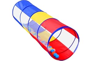 SWEHOUSE Kids Play Tunnel for Toddlers, Pop Up Crawl Through Tunnel Play Tent for Baby Infant Children or Dog with 2 Mesh Sides, Kids Tunnel Toys or Gift Indoor & Outdoor (Colorful Crawling Tunnel)