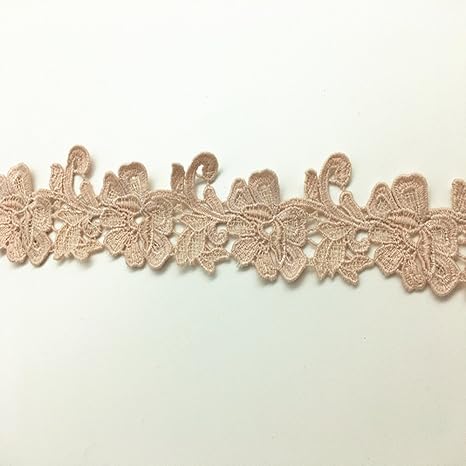 Amazon 幅 5cm 弾力なし 花モチーフ付刺繍入りレース アクセサリー