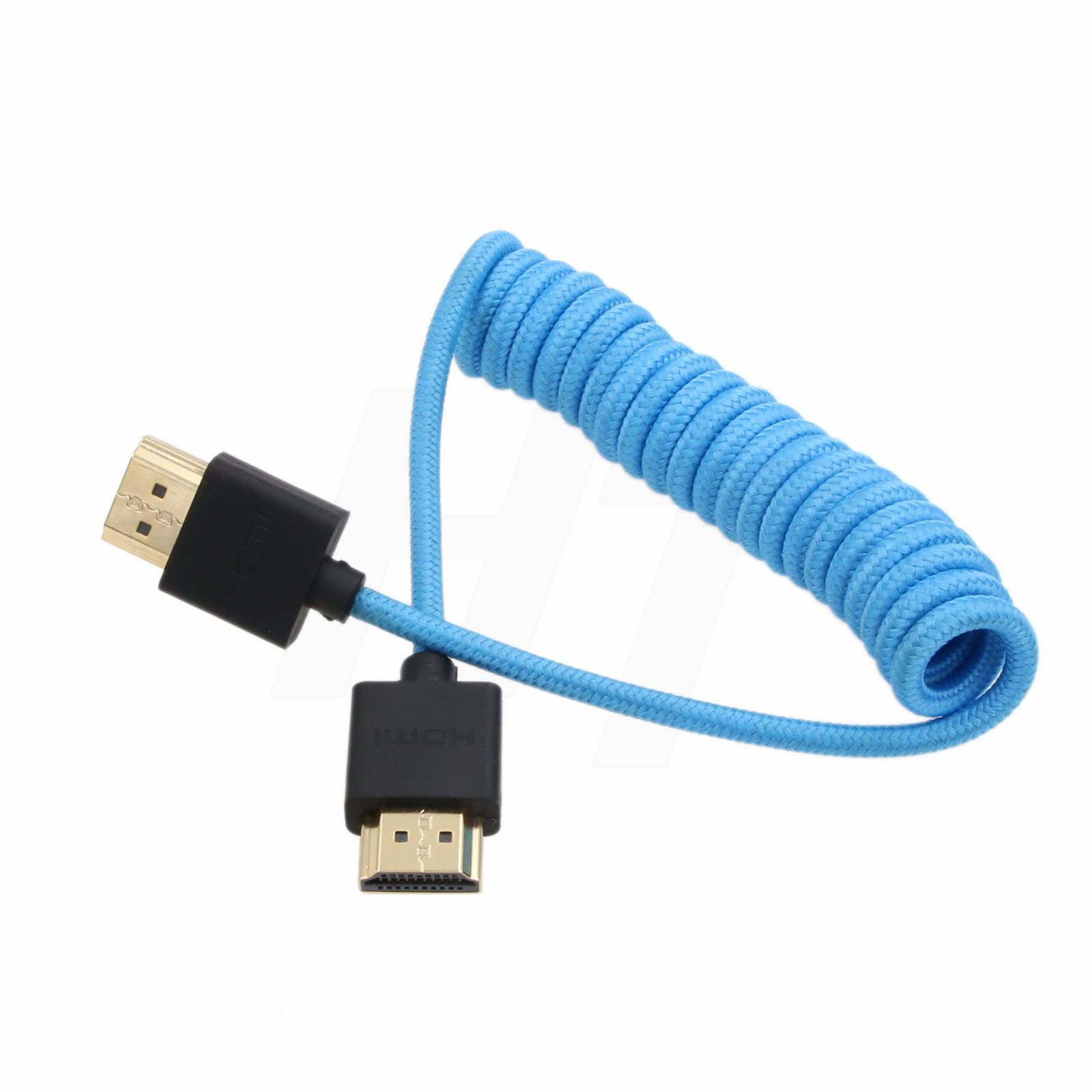 HangTon HDMI 4K 120p 8K 30p Cable Braided Coiled for ATOMOS Portkeys FEELWORLD Blackmagic Monitor ZCAM Sony Canon R5 Nikon Camera Type A HDMI 2.1, Blue