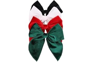 GEBELLE Pack of 4 Large Velvet Fable Bow Hair Clips for Kids Toddler Girl Mom Velvet Hair Bow Alligator Clips Baby Girls Women Hair Accessories (Christmas)