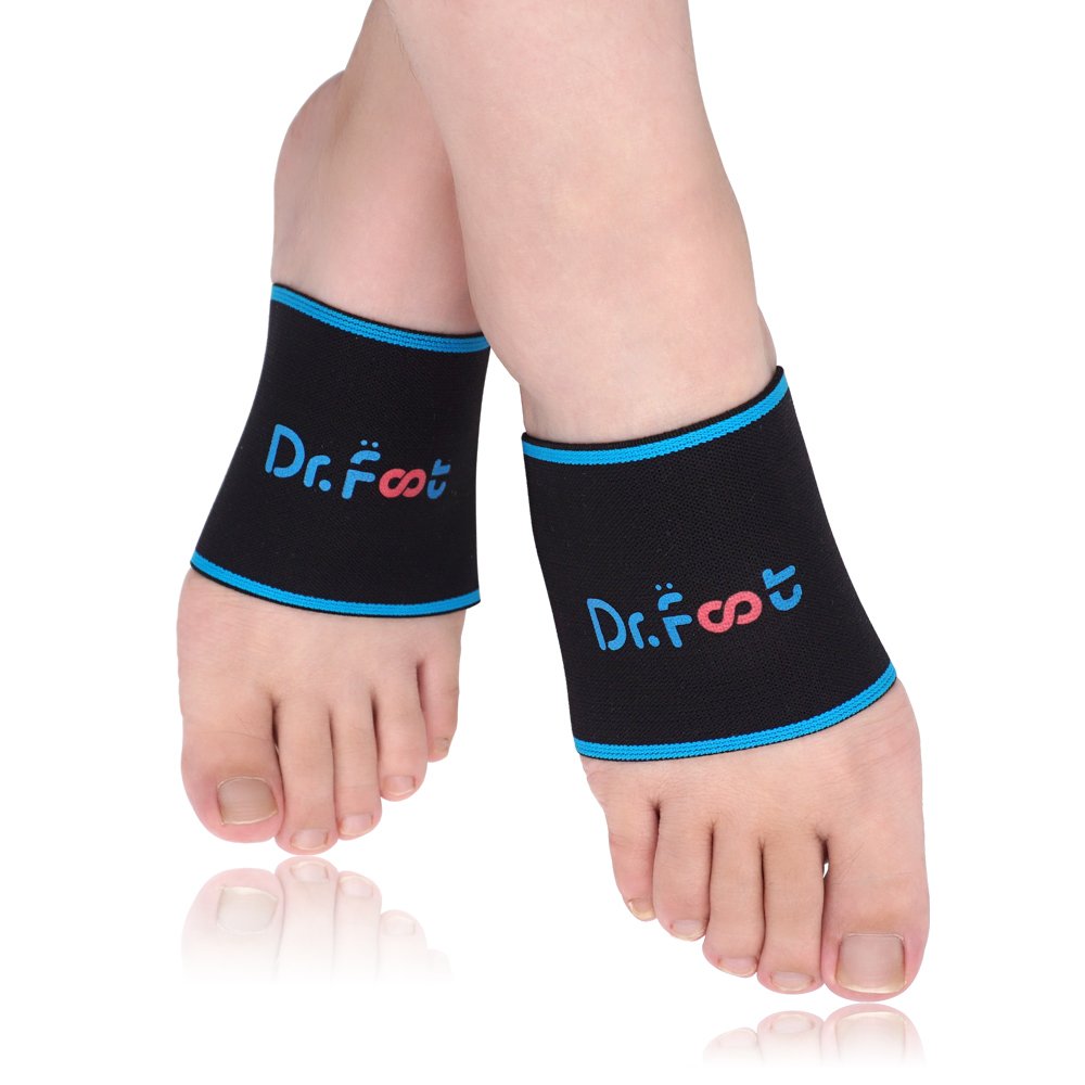 Dr. Foot’s Compression Copper Arch Support Socks, Plantar Fasciitis Braces / Sleeves Relief Pressure for Flat Feet, High Arches and Foot Pain (Large)