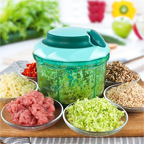 HGHMLIFE Hand-Powered Food Chopper,Vegetable Chopper, Mincer ,Whisk,Stirrer,Grinding