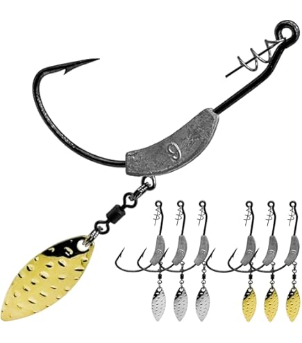5PCS Keel Weighted Swimbait Hooks with Blade Attachment Jigs Fishing Hooks Blades Underspin Jig-Heads for Fishing (1/8oz Fishing Hooks : Sports & Outdoors