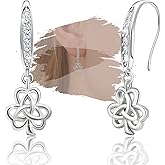 Celtic Knot Earrings for Women - Sterling Silver Witches Knot Earrings Hypoallergenic Cubic Zirconia Filigree Dangle Earring for Sensitive Ears Vintage Classic Dangling Jewelry Gifts for Her Wife Mother