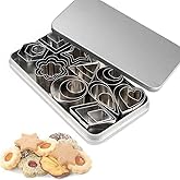 Mini Cookie Cutter Shapes Set - 30 Small Molds to Cut Out Pastry Dough, Pie Crust & Fruit - Tiny Stainless Steel Metal Stamps