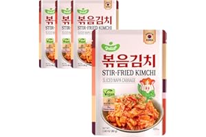 DELIEF Stir-Fried Kimchi Pouch 80g Korean Traditional Kimchi, 4 Packs