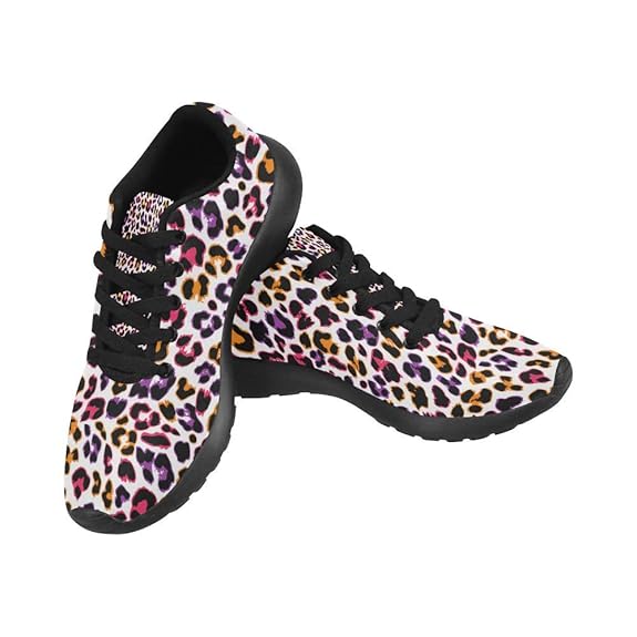 Multi colour leopard walking trainers 