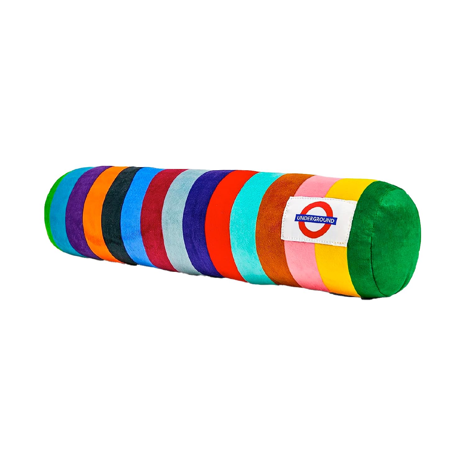 Officially Licensed London Underground Tube Lines Bolster Cushion - Cute Soft Plush Toy for Kids and Collectors - Transport for London