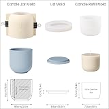 BOOWAN Nicole 9oz Round Candle Vessel Silicone Mold with Lid view 8