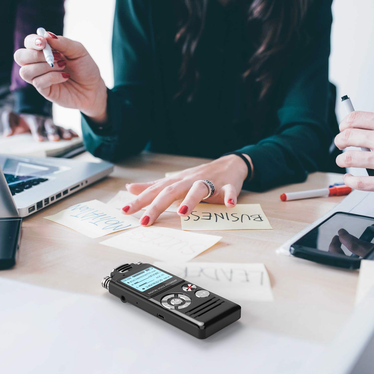 Digital Voice Recorder, HOMIEI 16 GB Voice Activate Recorder/ MP3 Player Rechargeable, HD Audio Recorder with Dual Intelligent Noise Reduction Microphones, for Meetings/Interviews/ Lectures/Class