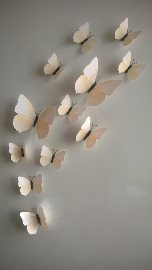 Amazon Com Mlm 12pcs 3d Monochrome Butterfly Wall Stickers With