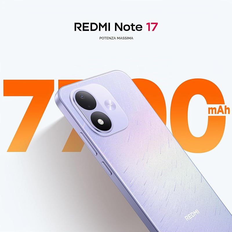 REDMI Note 17, Smartphone 6+256GB, Sky Teal, Batteria da 7700 mAh
