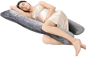 SEASXOLTE Pregnancy Pillows,U-Shaped Pregnancy Pillows,with Washable Cover,Memory Foam Filling, Full Body Pillow, Maternity Pregnancy Pillows for Sleeping, Support for Back, HIPS, Legs, Belly, Grey